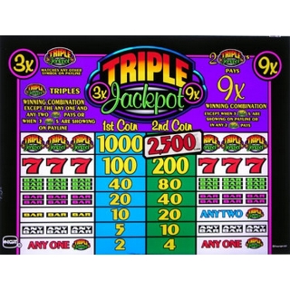 Picture of Top Glass, Triple Jackpot 3X 9X (16" Top) - IGT, S Plus/S2000.