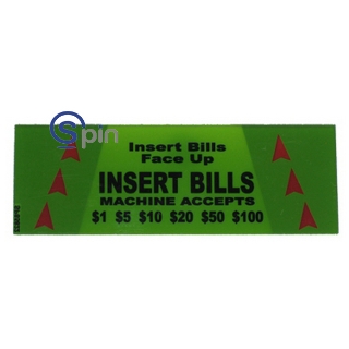 Picture of Decal, B/V Entry Guide, Insert Bill Face Up - IGT Trimline